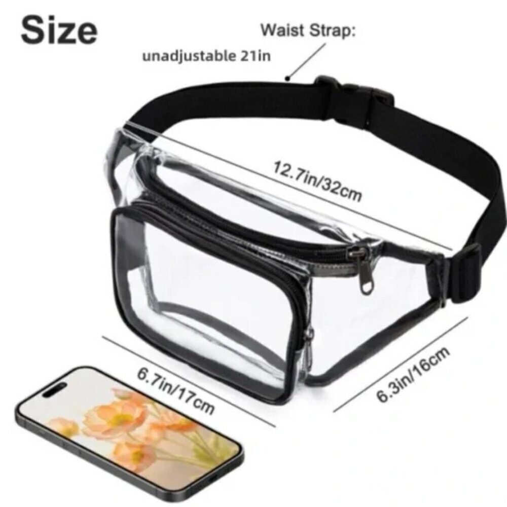 Clear Fanny‎ Pack Shoulder Hip Festival Bag Unisex Large Travel